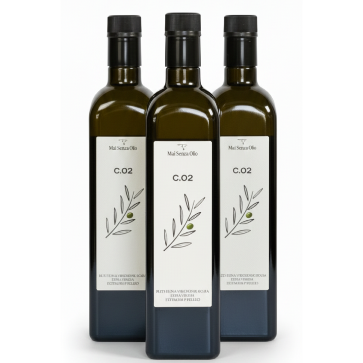 CONFEZIONE DA 3 BOTTIGLIE DI OLIO EVO C.02